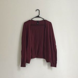 H&M BASIC Maroon Cardigan